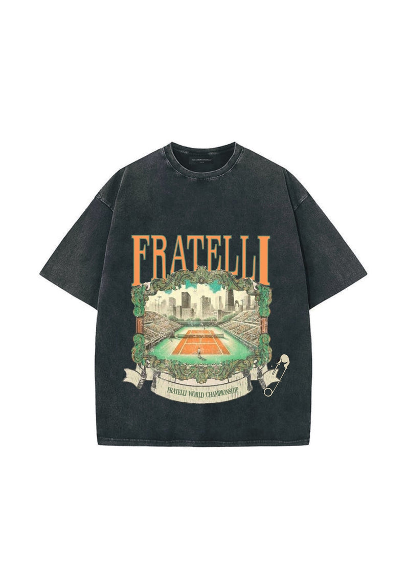 T - SHIRT TENNIS GRIS - Alexandro Fratelli