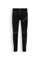 JEAN ZIPPERS NOIR ARGENTÉ - Alexandro Fratelli