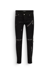 JEAN ZIPPERS NOIR ARGENTÉ - Alexandro Fratelli