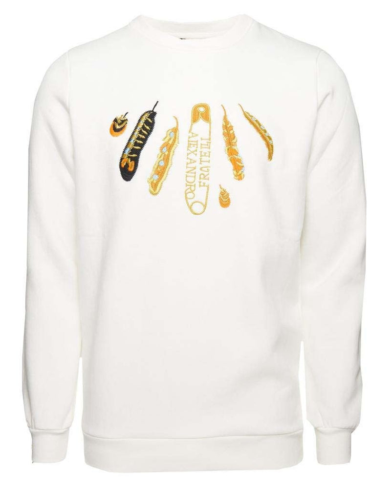 SWEAT PLUMI BLANC OR - Alexandro Fratelli